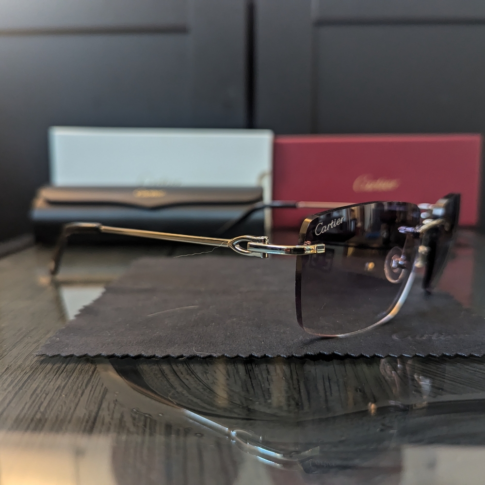 Cartier style Rimless Sunglasses